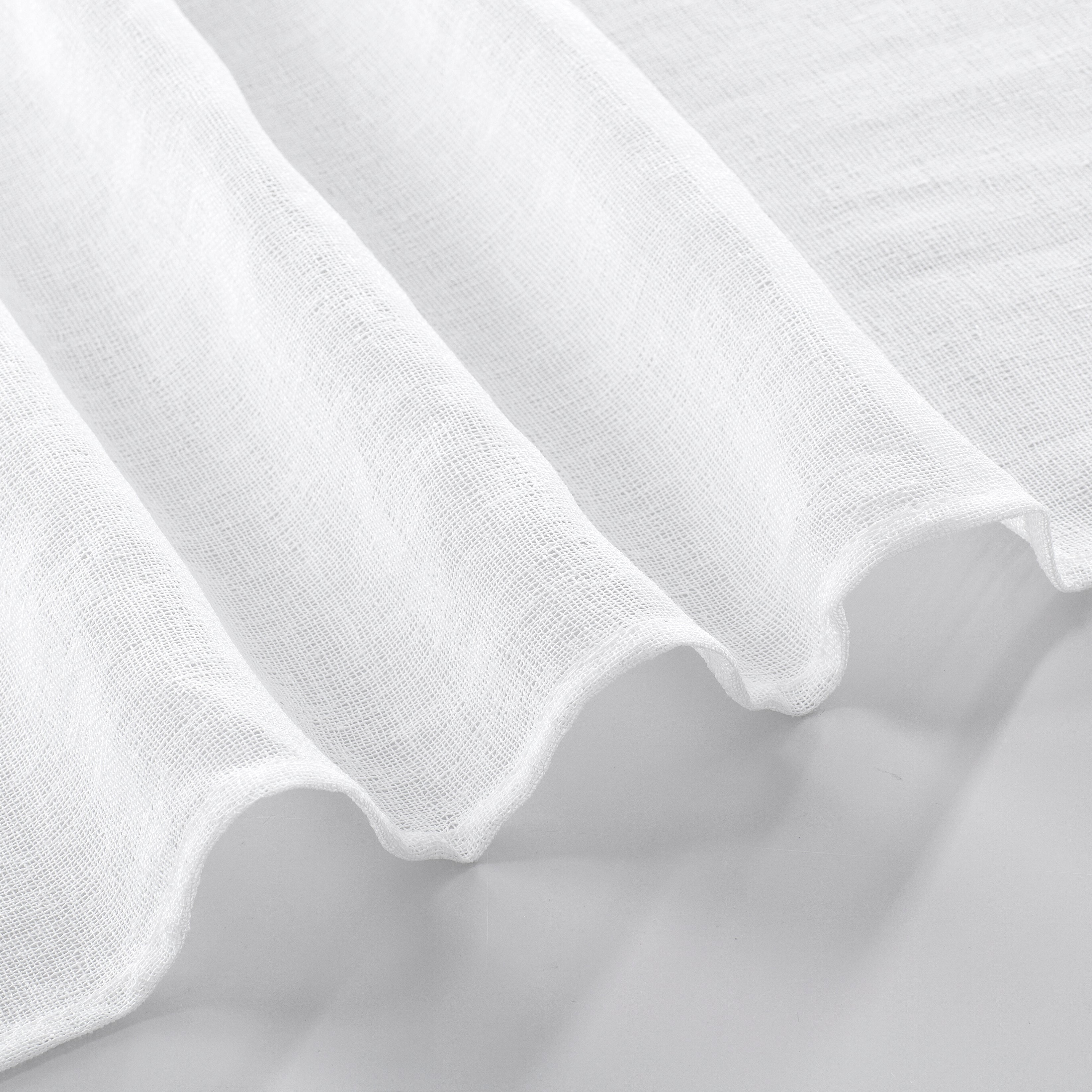 Dainty Home Natural Tassels 3D Linen Look Textured Tassels Designed Shower Curtain