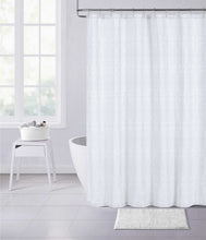Load image into Gallery viewer, Dainty Home Shirin 3D Embossed Textured Cotton Feel Medallion Designed Fabric Shower Curtain
