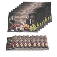 Load image into Gallery viewer, Dainty Home Grapes and Wine Woven Textilene Crossweave With a Reversible Grapes and Wine Pattern 13&quot; x 19&quot; Rectangular Placemats
