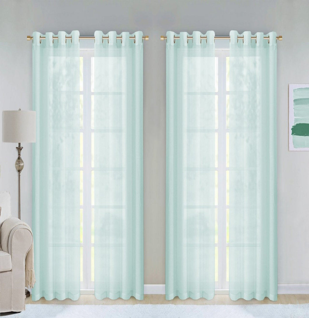 Dainty Home Malibu Solid Airy & Breathable Semi-Sheer Light Filtering Extra Wide Grommet Set Of 4 Window Panels