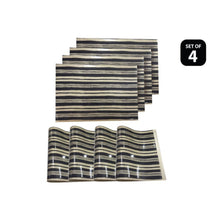 Load image into Gallery viewer, Dainty Home Jagged Black Reversible Metallic Printed Placemats (Set of 4)
