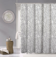 Load image into Gallery viewer, Dainty Home 100% Cotton  Floral 3d Look Fabric Shower Curtain, 70&#39;&#39;W x 72&#39;&#39;L, White
