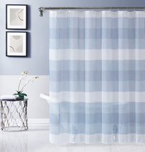Load image into Gallery viewer, Dainty Home Chelsea Gradient Ombre Linen Look Fabric Textured Gradient Striped Designed Fabric Shower Curtain

