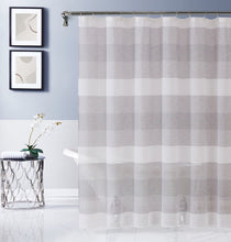 Load image into Gallery viewer, Dainty Home Chelsea Gradient Ombre Linen Look Fabric Textured Gradient Striped Designed Fabric Shower Curtain

