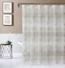 Load image into Gallery viewer, Dainty Home SIlvia 3D Gradient Ombre Linen Look Fabric Textured Floral 3D Chenille Designed Fabric Shower Curtain
