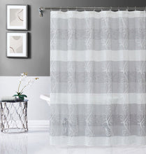 Load image into Gallery viewer, Dainty Home SIlvia 3D Gradient Ombre Linen Look Fabric Textured Floral 3D Chenille Designed Fabric Shower Curtain
