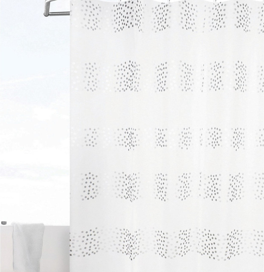 Dainty Home Stripe Dot 3D Eco-Friendly Embossed Textured Geometric Designed Shower Curtain Liner