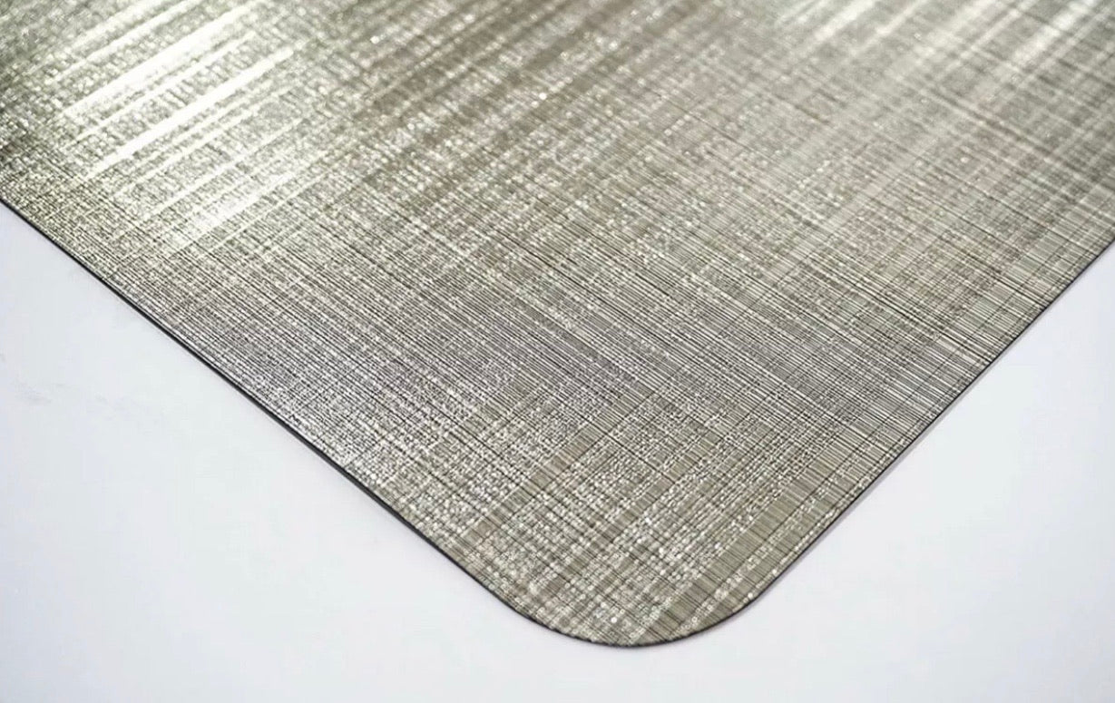 Dainty Home Reversible Emery Smooth Metallic Stripes 15" Placemats - Set of 4