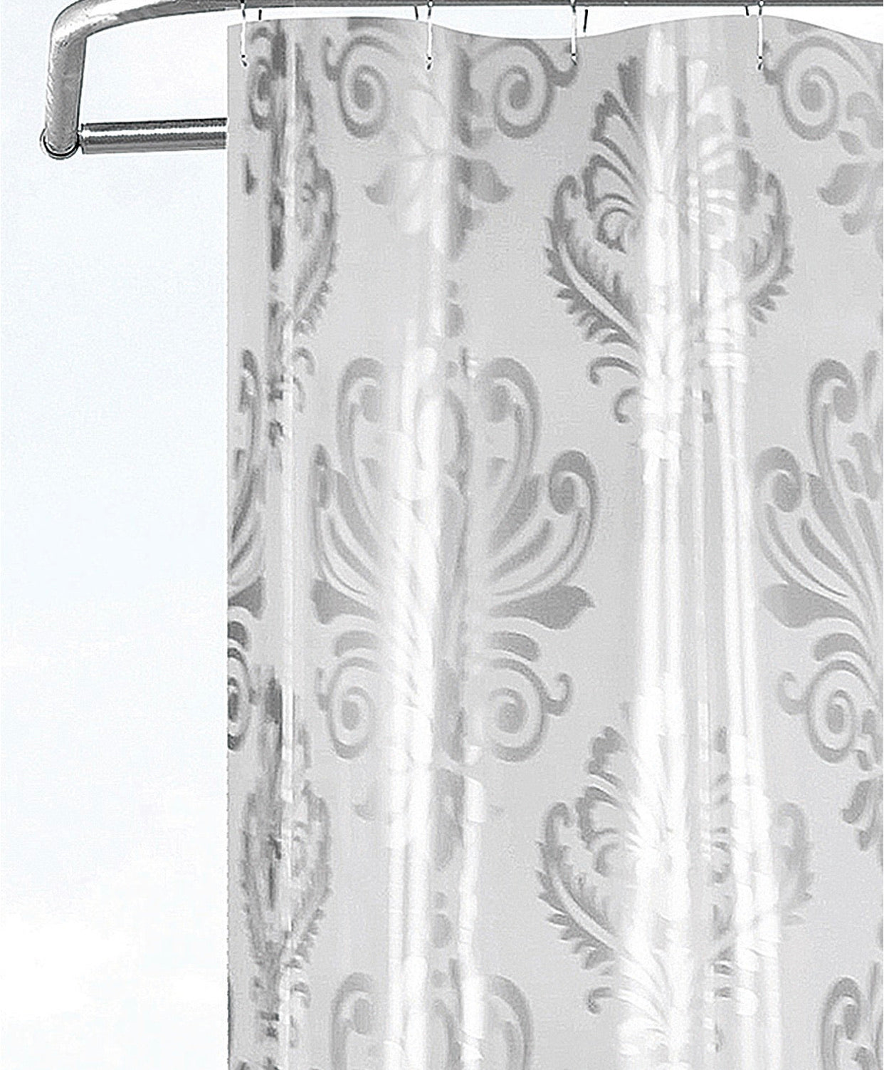 Dainty Home Majesty 3D Eco-Friendly Embossed Textured Damask Designed Shower Curtain Liner