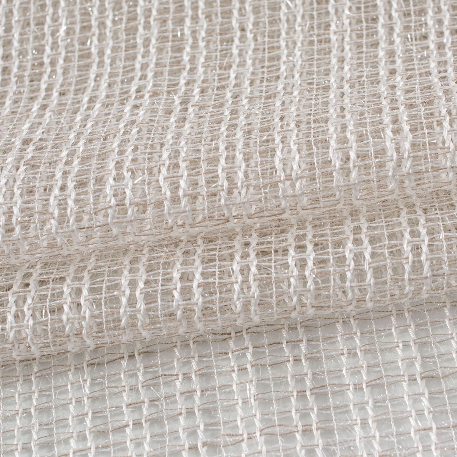 Dainty Home Krystal 3D Mesh Textured Threaded Lurex Designed Sheer Grommet Panel Pair