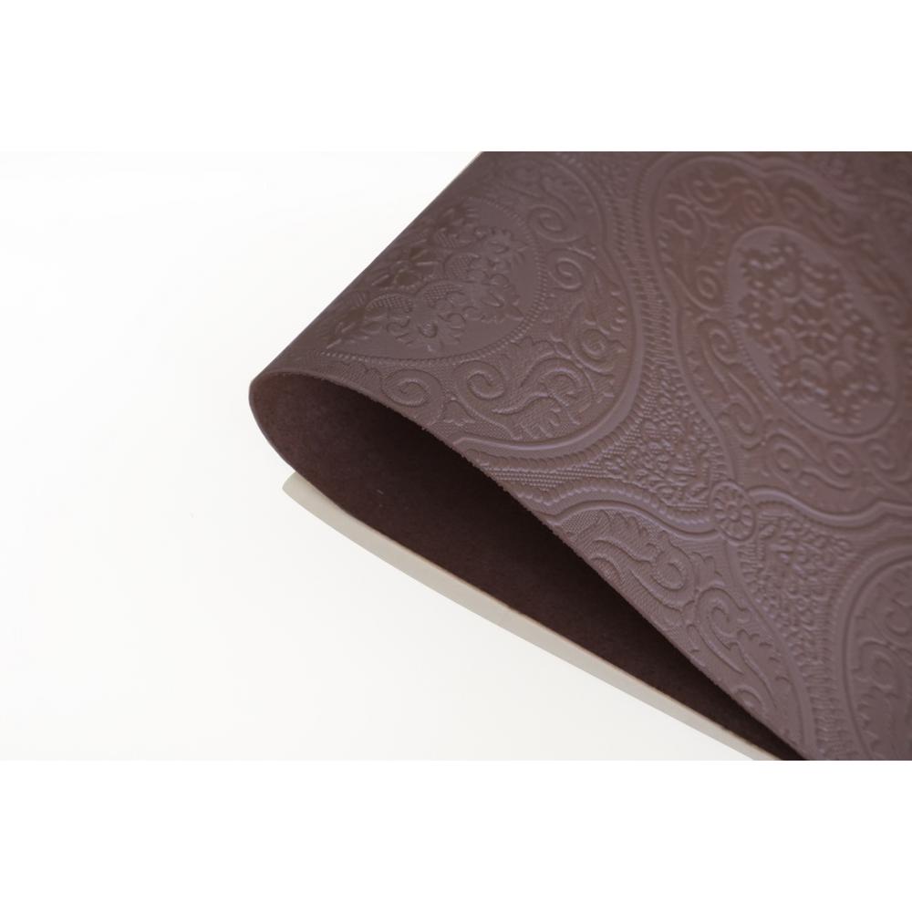 Dainty Home Hyde Park Burgundy Faux Leather Placemat (Set of 4)
