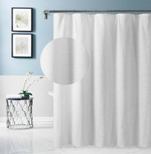 Load image into Gallery viewer, Dainty Home Sunrise 3D Embossed Textured Cotton Feel Sun Designed Fabric Shower Curtain
