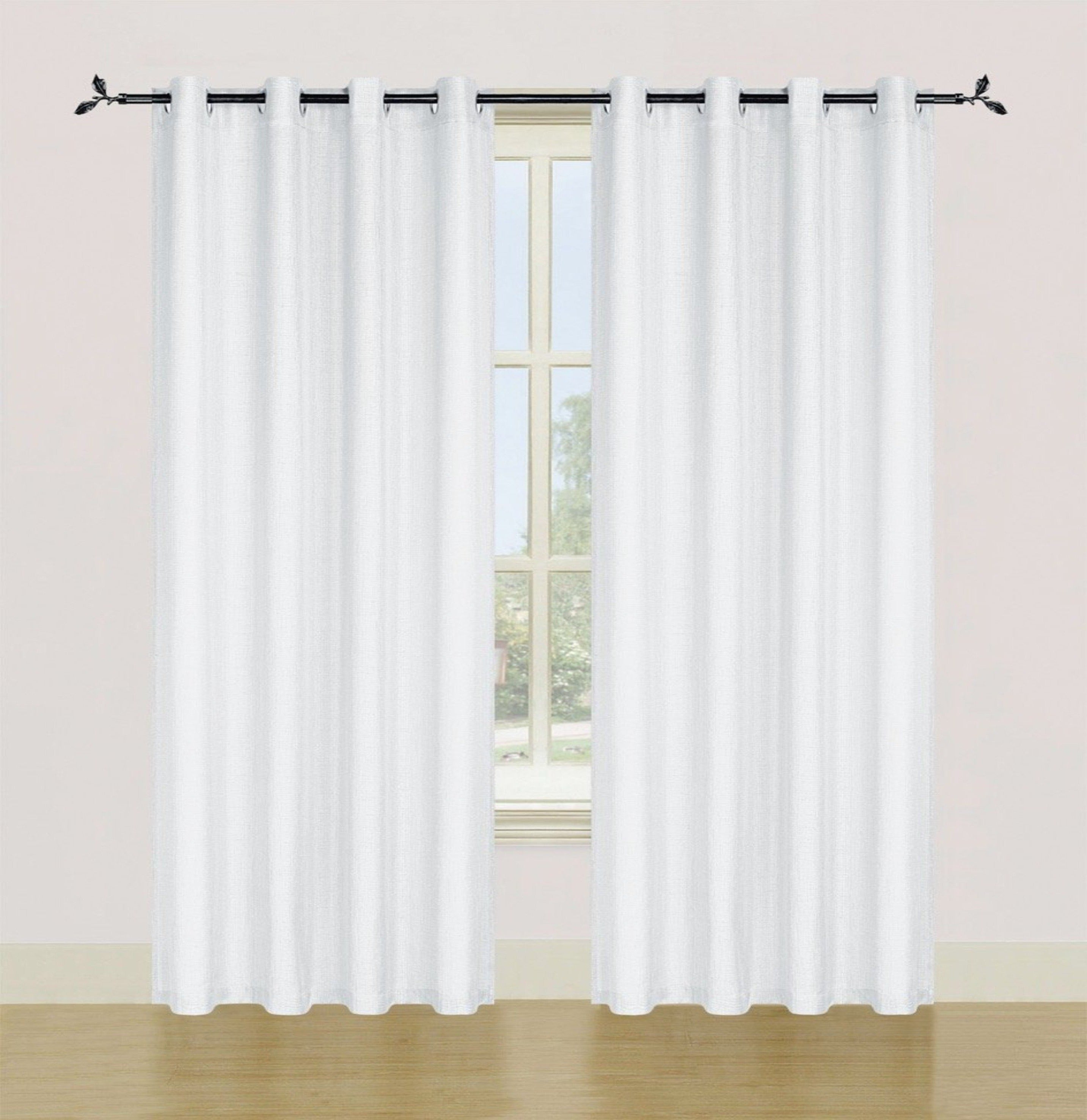 Dainty Home Spectrum Solid Textured Box Weave Designed Fabric Light Filtering Grommet Panel Pair