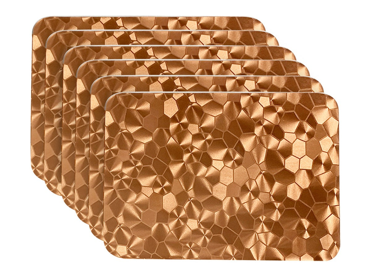 Dainty Home Metallic Water Cube Vinyl Cube Look Textured Reversible 12" x 18" Rectangular Placemats
