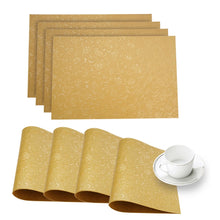 Load image into Gallery viewer, Dainty Home Susan Faux Leather Look Textured Damask Embossed Designed 12&quot; x 18&quot; Rectangle Placemats
